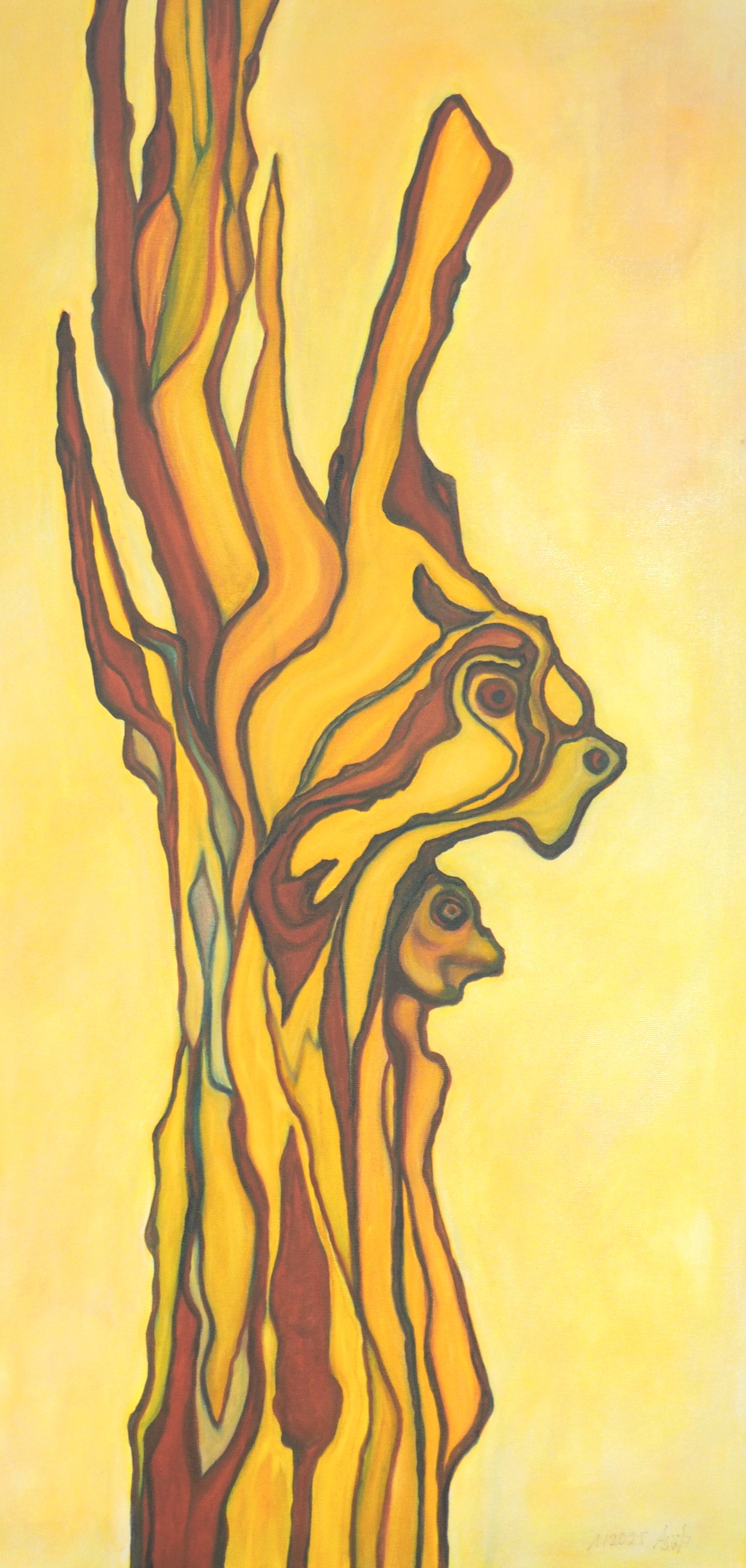 "Baum-Geist" 01/2025, Öl auf Leinwand 50x100 cm